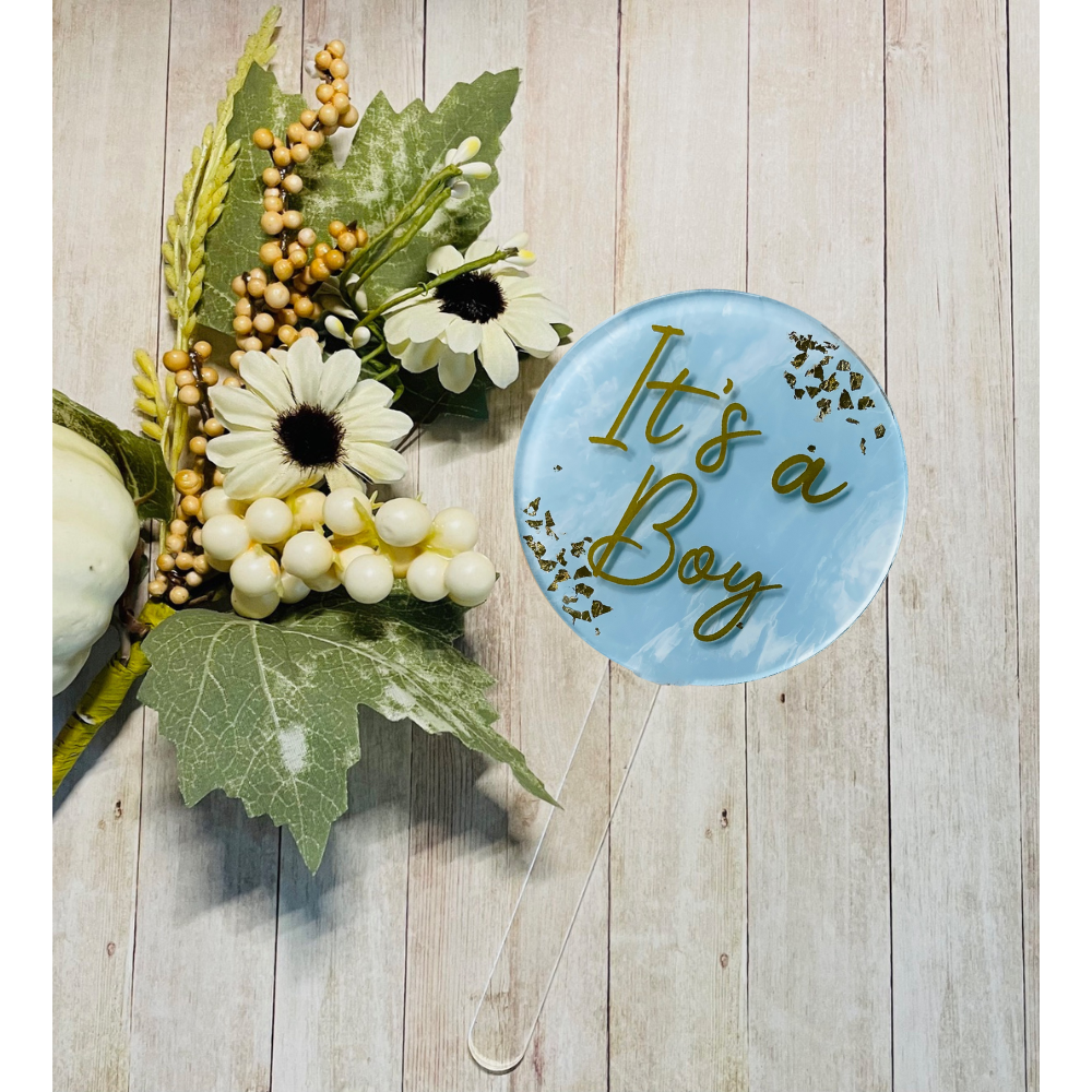 It's A Boy Acrylic Cake Topper