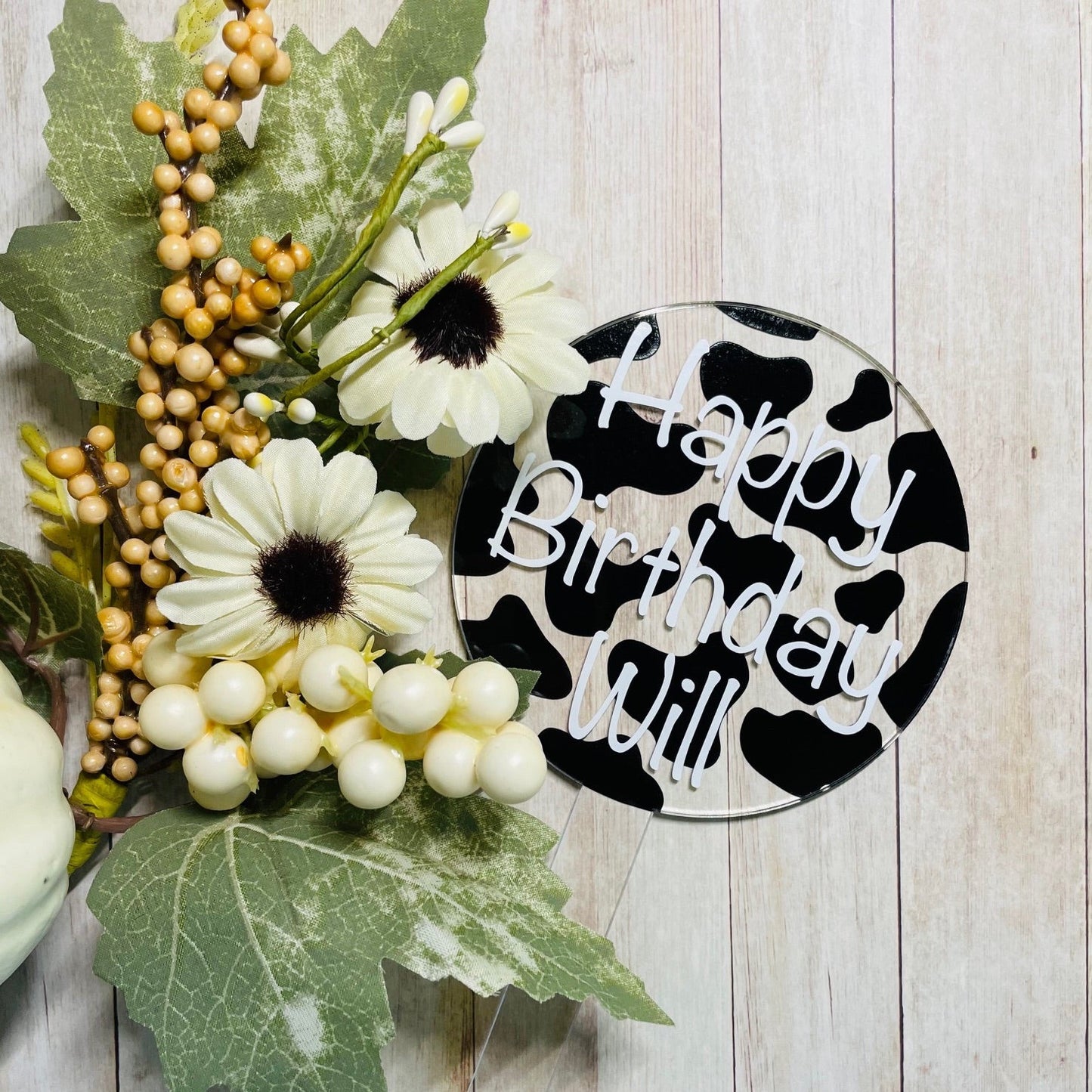 Cow Print Cake Topper