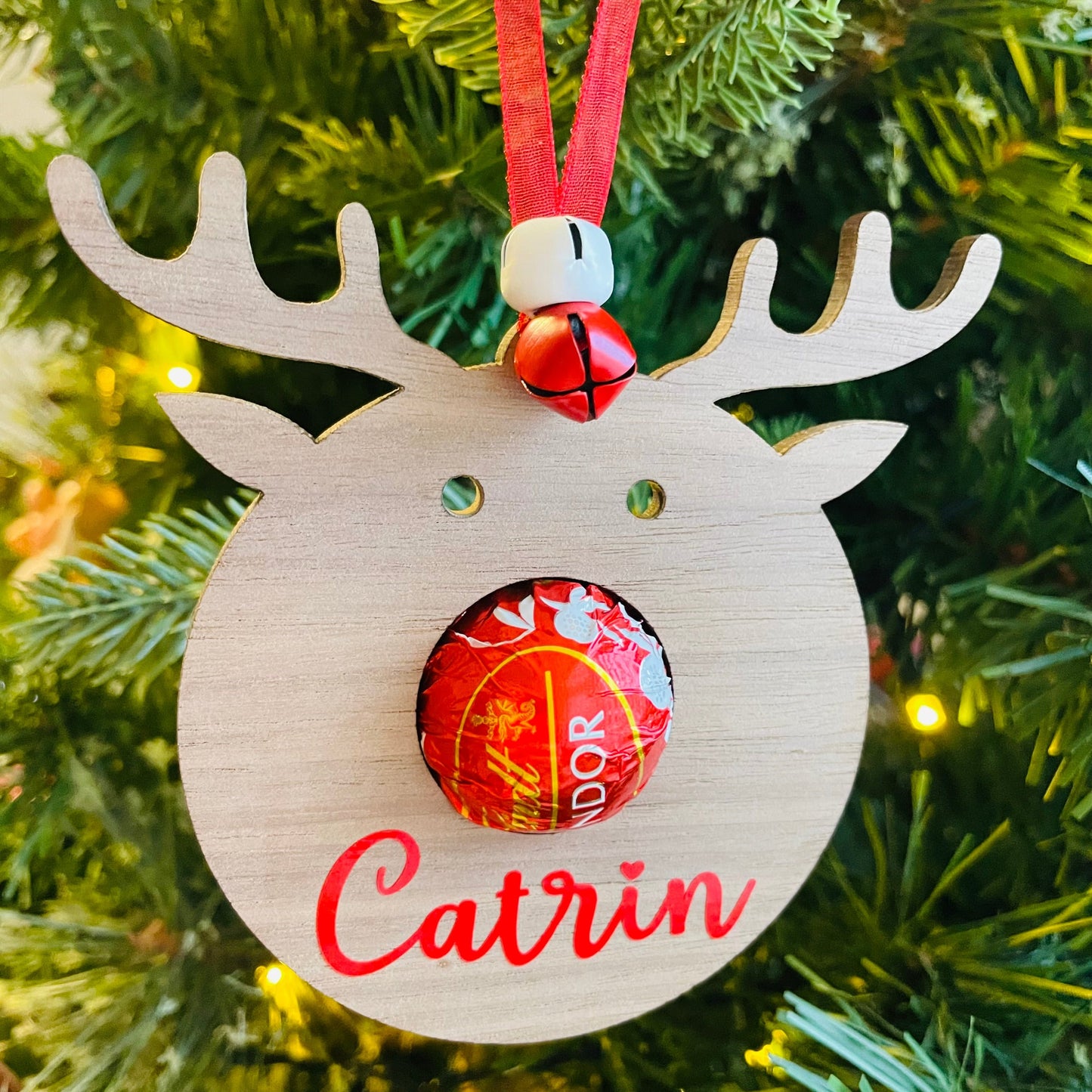 Reindeer Lindt Chocolate Holder - Personalised