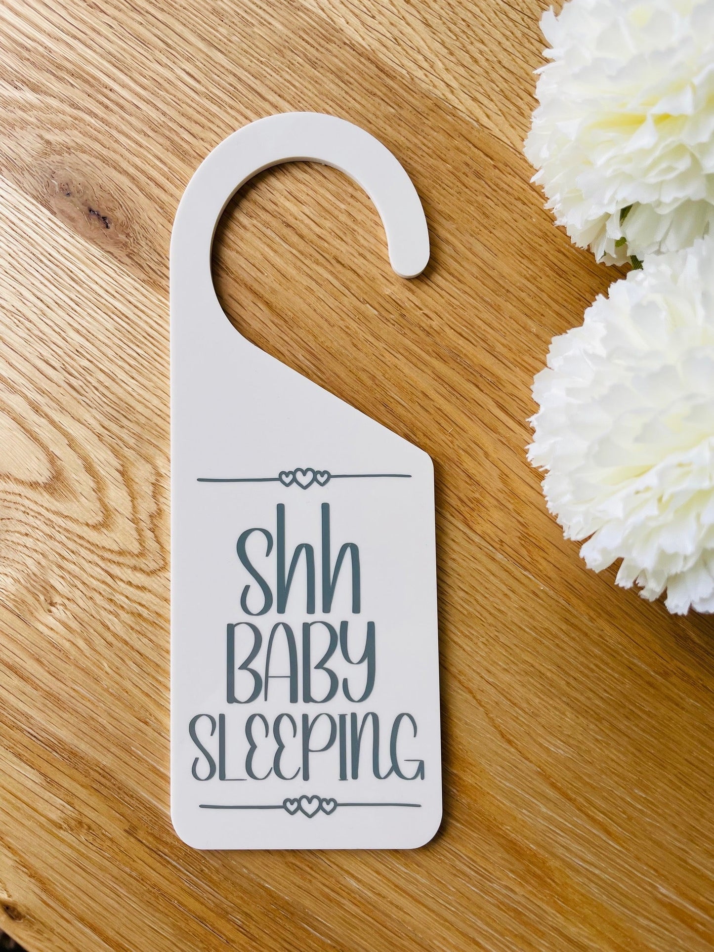 Baby Sleeping Door Hanger - Stone