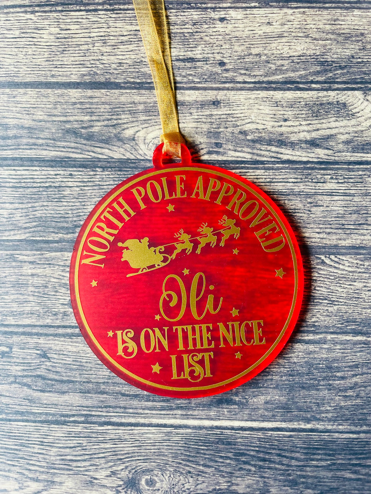 Personalised Nice List Tree Decoration