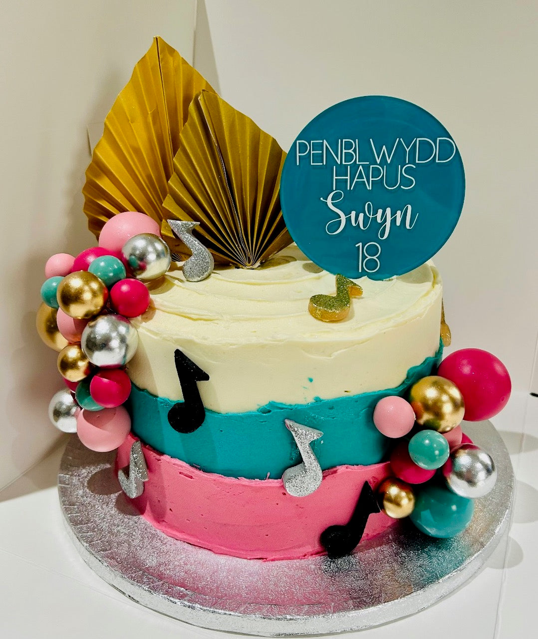 Penblwydd Hapus Cake Topper - Lagoon