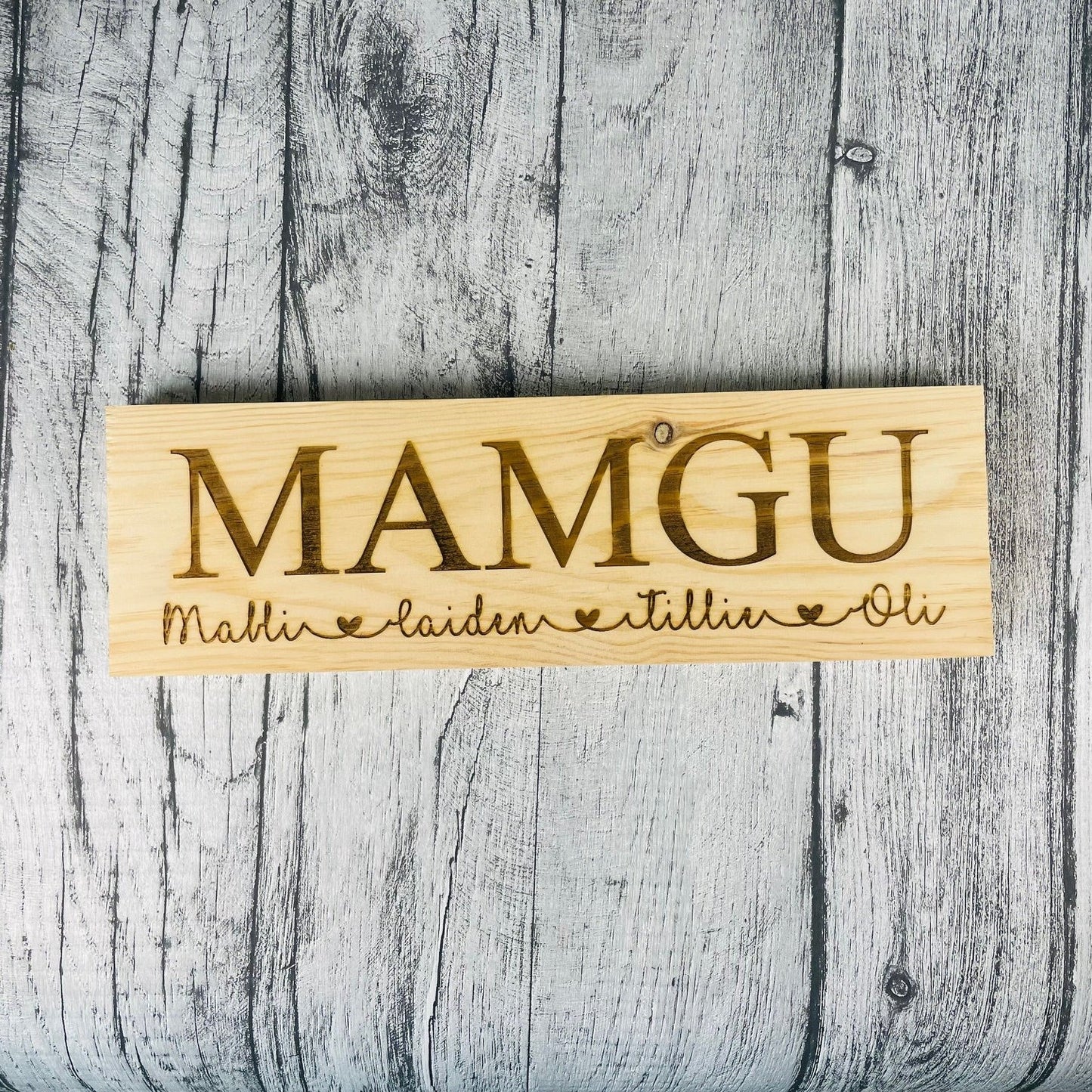 Engraved Welsh Mamgu Wooden Sign