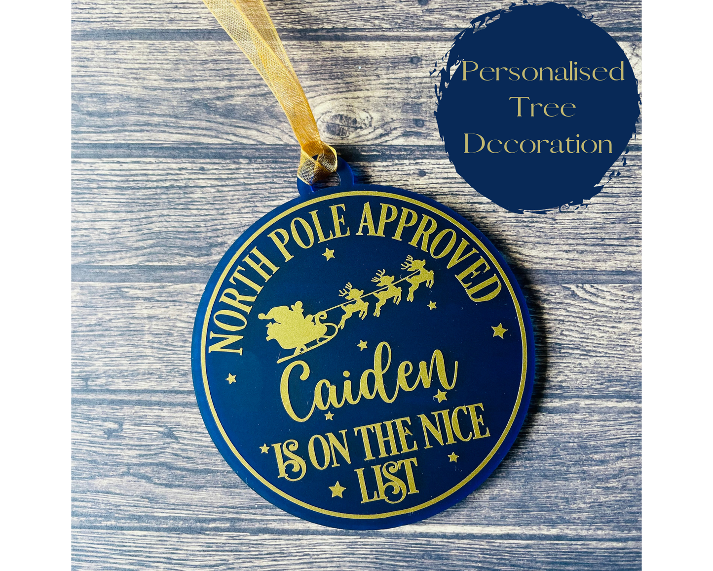 Personalised Nice List Tree Decoration