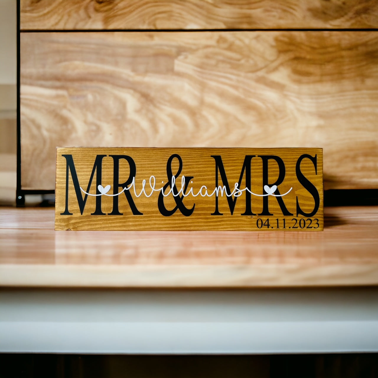 Mr & Mrs Wooden Sign