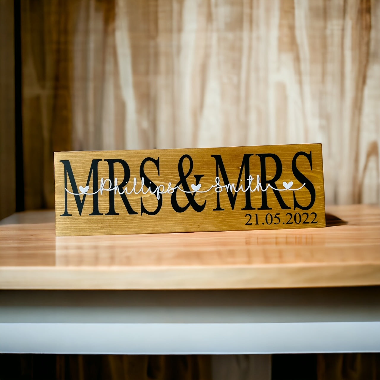 Mrs & Mrs Wooden Sign