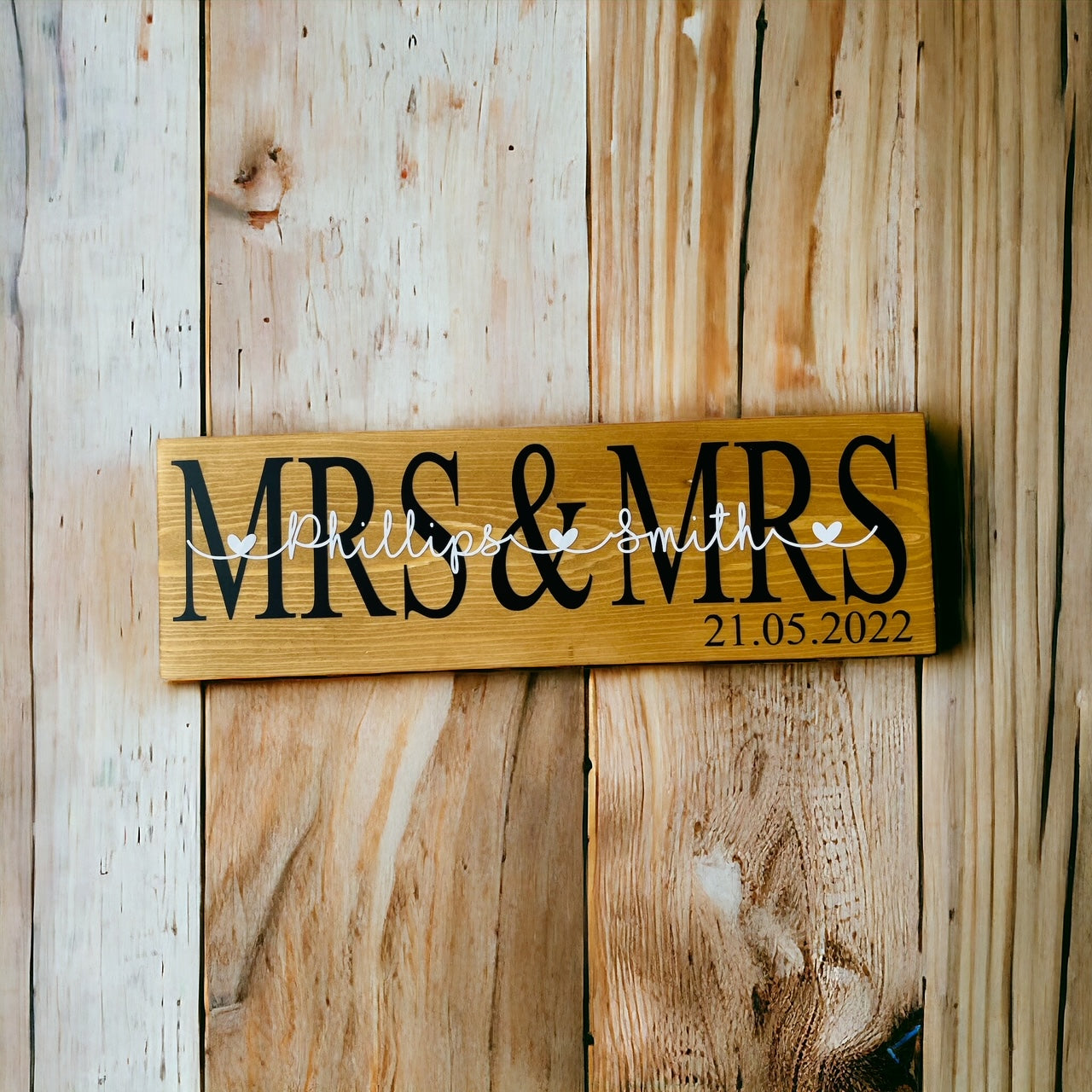 Mrs & Mrs Wooden Sign