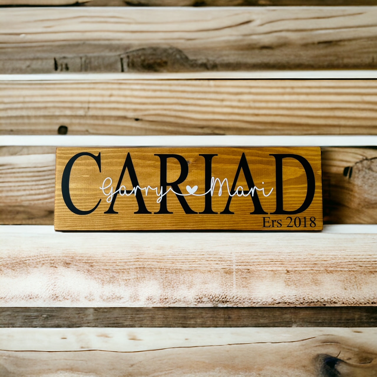 Welsh Cariad Wooden Sign