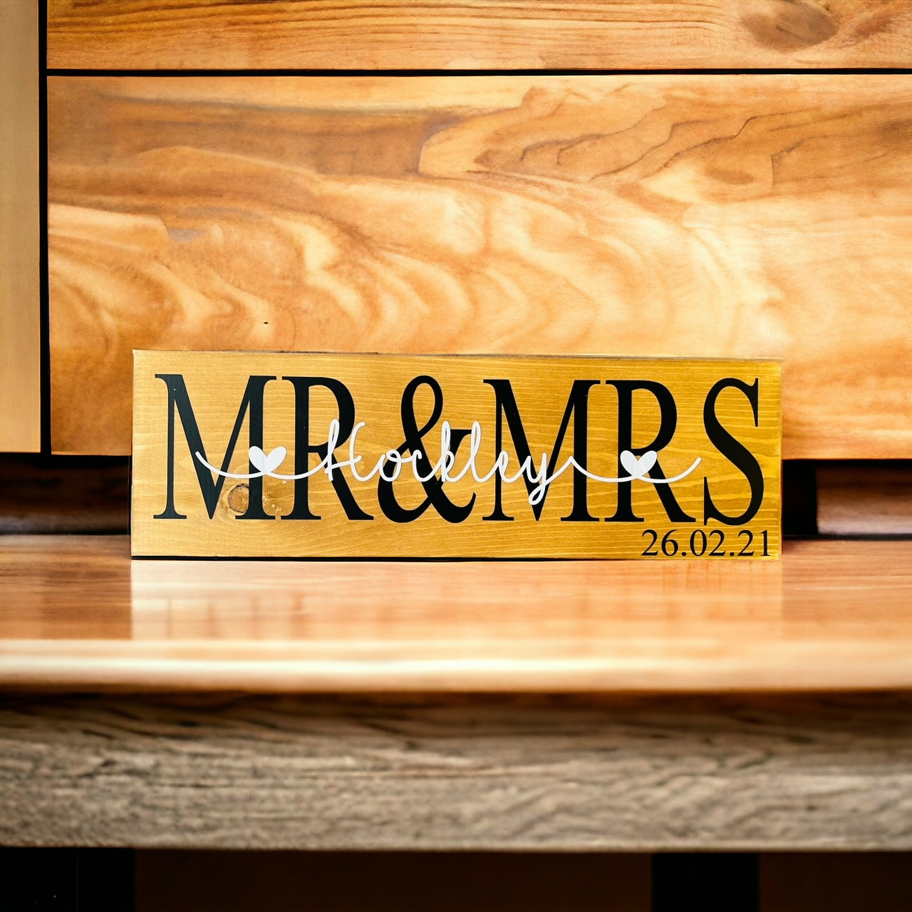 Mr & Mrs Wooden Sign