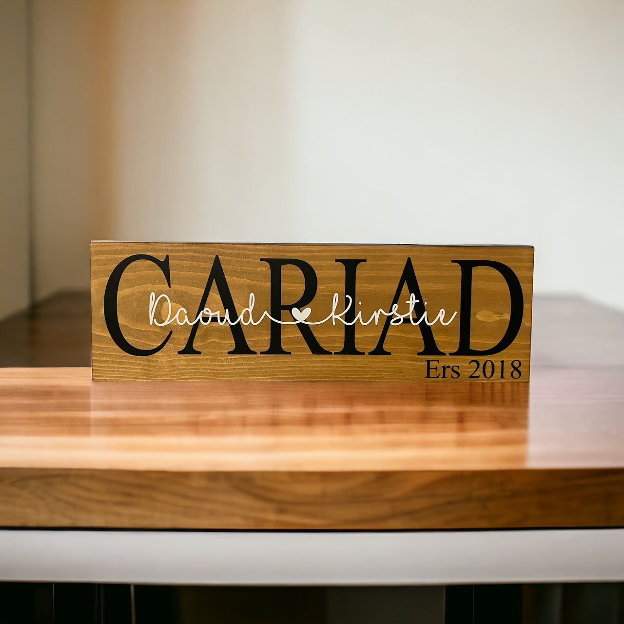 Welsh Cariad Wooden Sign