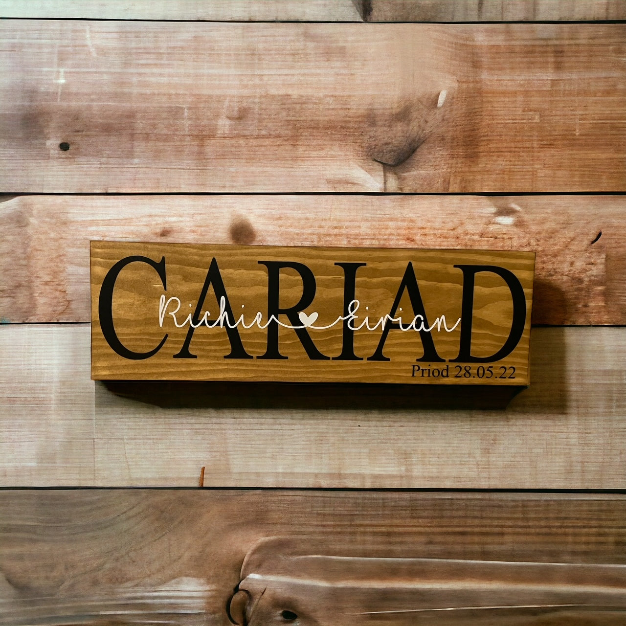 Welsh Cariad Wooden Sign