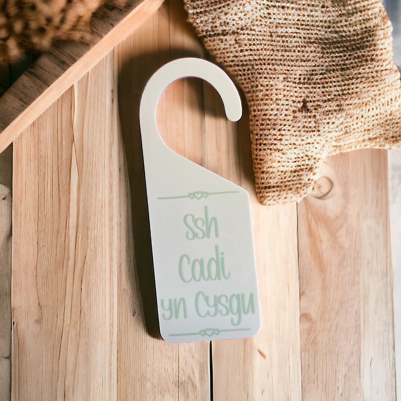 Baby Sleeping Door Hanger - Cream