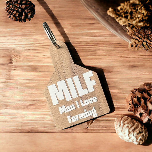 MILF Cow Tag Keyring