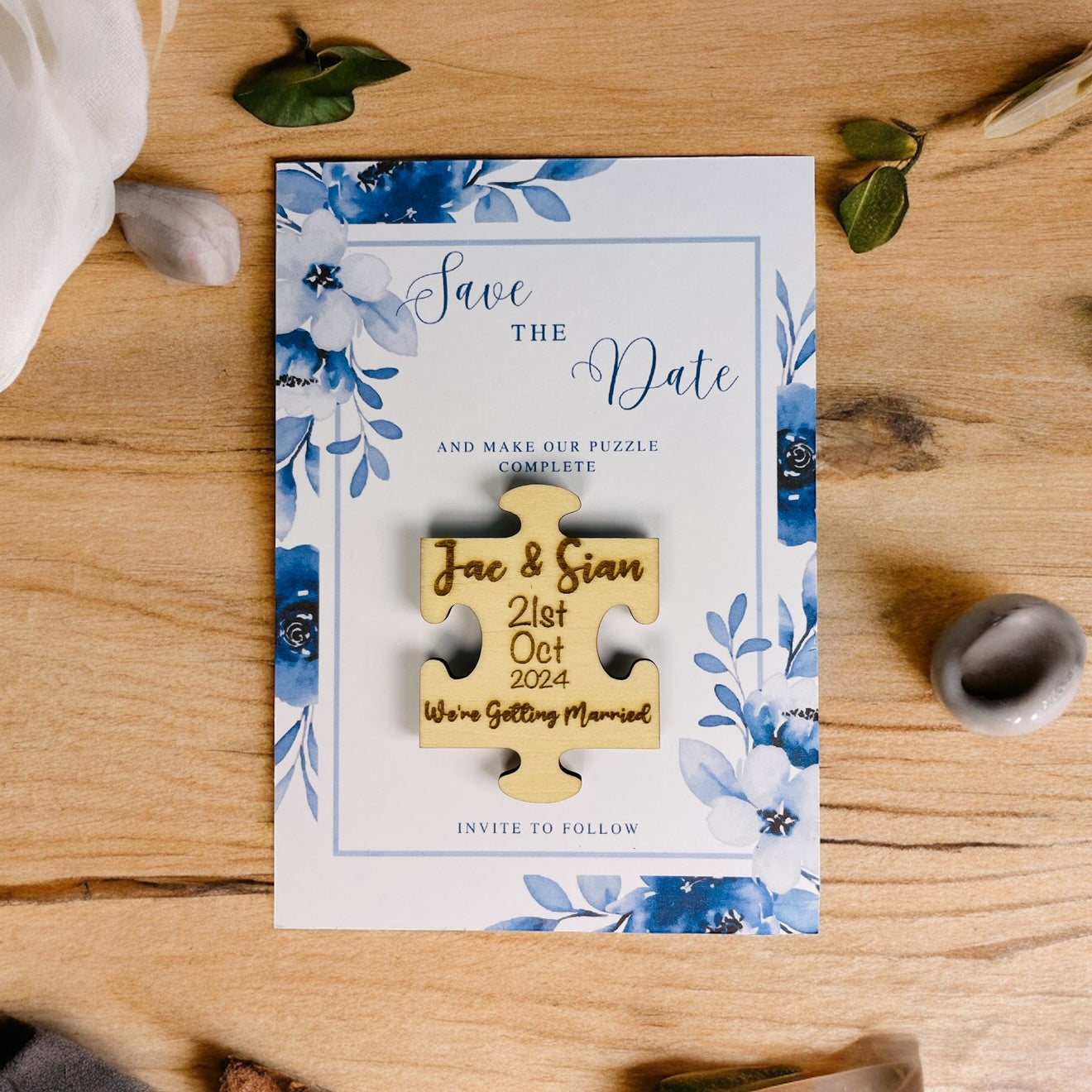 Jigsaw Save the Date Magnet